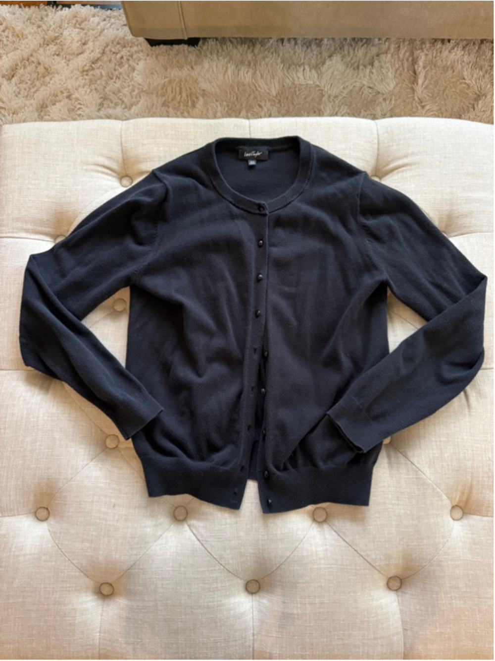 Women's Lord + Taylor Black Cardigan Sweater M
